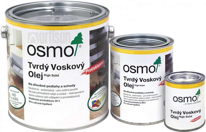 OSMO Tvrdý voskový olej Protiskluzový - velikost balení 0.125 l, 0.75 l, 2.5 l