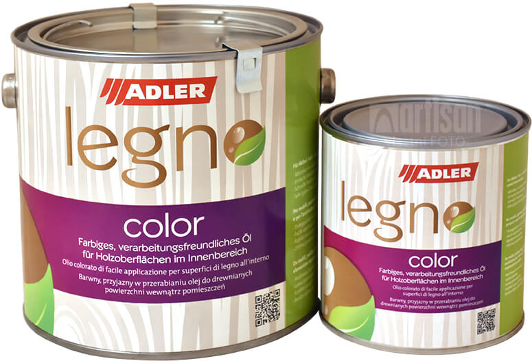 ADLER Legno Color - zbarvující olej pro ošetření dřevin v objemu 0.75 l a 2.5 l