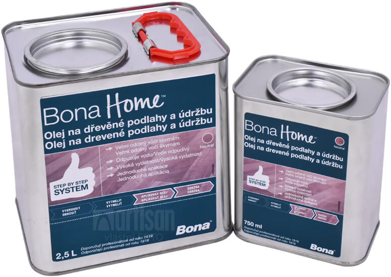 BONA Home Olej na dřevěné podlahy a údržbu v objemu 0.75 l a 2.5 l