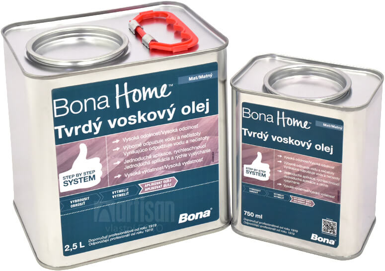 BONA Home Tvrdý voskový olej v objemu 0.75 l a 2.5 l