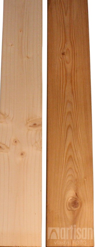 Dřevěné plotovky rovné, dvě varianty - smrk a sibiřský modřín