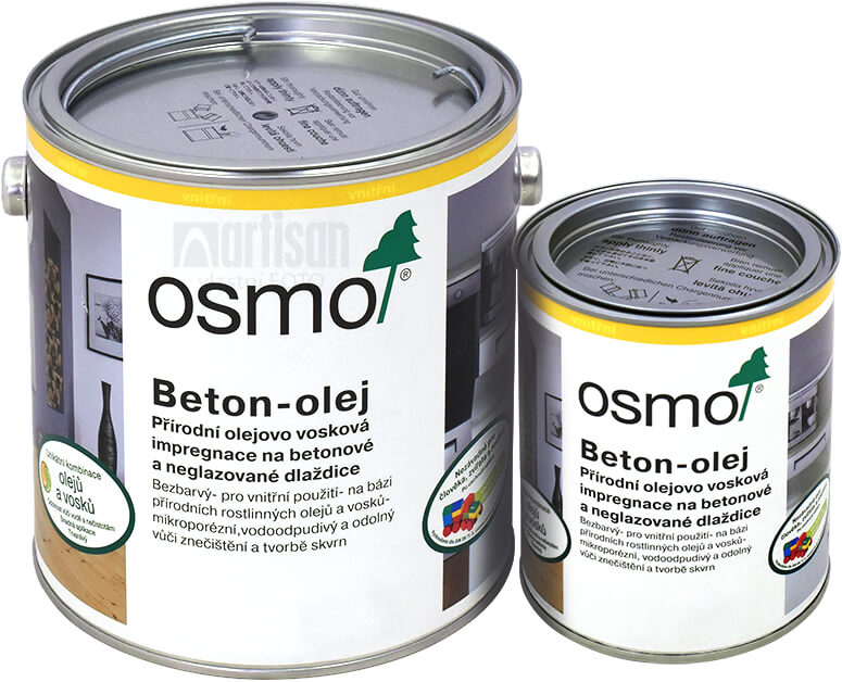 OSMO Beton olej v balení 0.75 l a 2.5 l