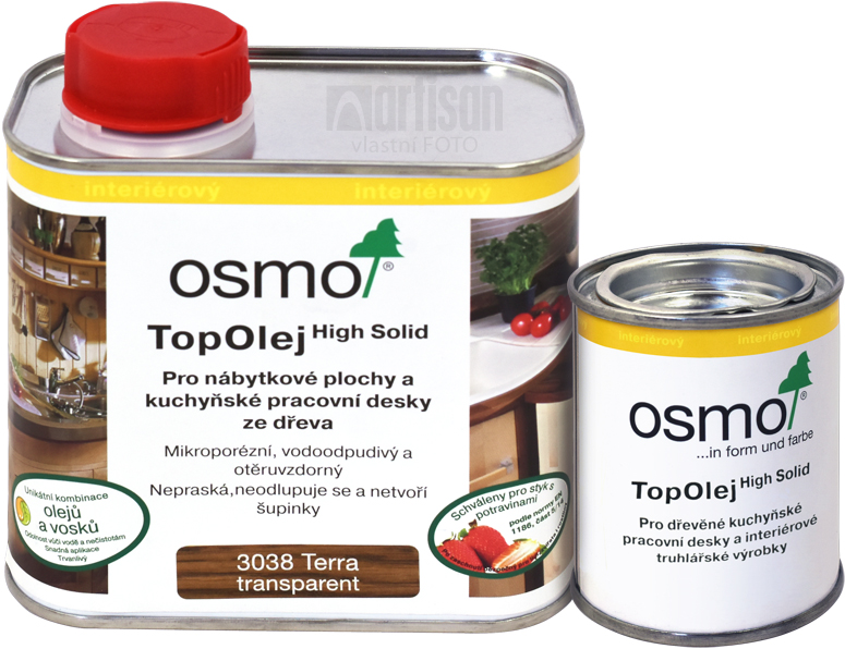 OSMO Top olej na nábytek a kuchyňské desky v objemu 0.125 l a 0.5 l