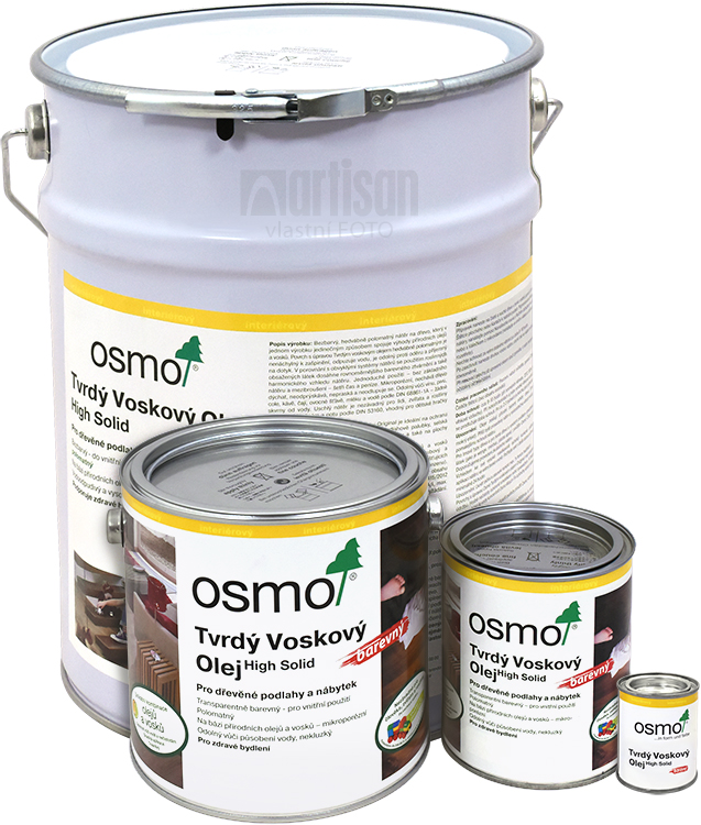 OSMO Tvrdý voskový olej barevný - velikost balení 0.125 l, 0.75 l, 2.5 l a 10 l