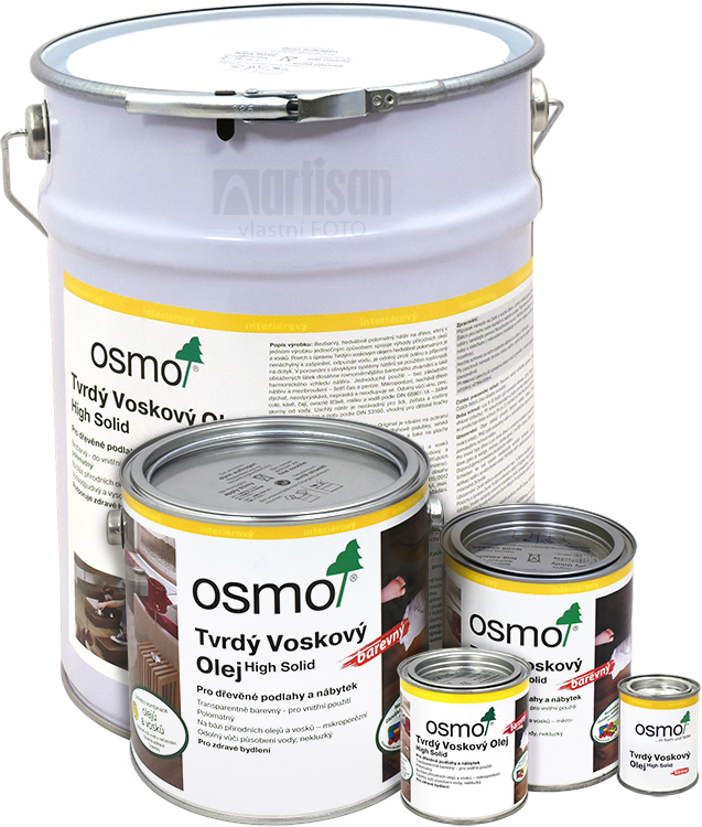OSMO Tvrdý voskový olej barevný v objemu 0.125 l, 0,375 l, 0,75 l, 2.5 l a 10 l