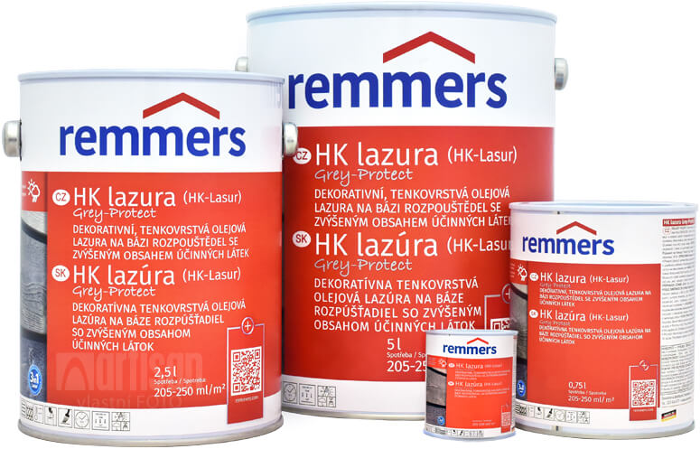 REMMERS HK lazura Grey Protect v objemu 0.1 l, 0.75 l, 2.5 l a 5 l