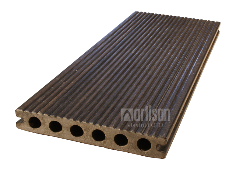 WPC dřevoplastové terasové prkno Dřevoplus Profi 23x138x4000, Walnut (ořech) - jemná drážksa