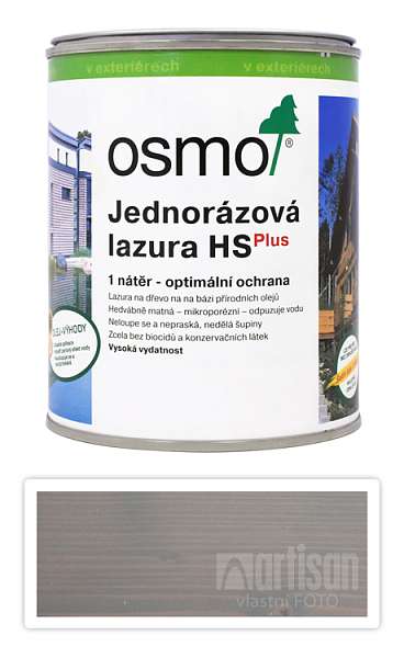 OSMO Jednorázová lazura HS 0.75 l Topol stříbrný 9212 