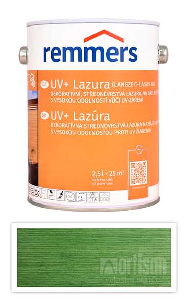 REMMERS UV+ Lazura - dekorativní lazura na dřevo 2.5 l Jedlově zelená
