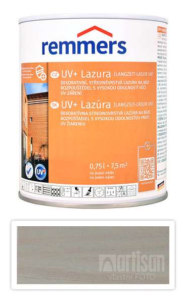 REMMERS UV+ Lazura - dekorativní lazura na dřevo 0.75 l Stříbrnošedá