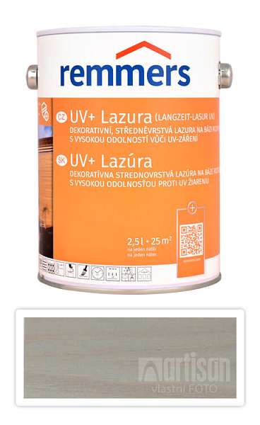 REMMERS UV+ Lazura - dekorativní lazura na dřevo 2.5 l Stříbrnošedá