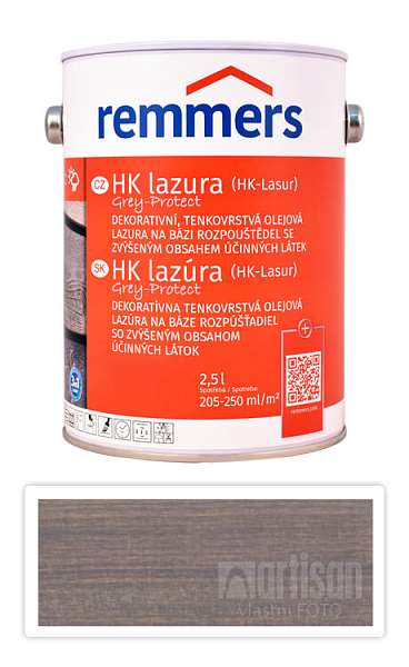 REMMERS HK lazura Grey Protect - ochranná lazura na dřevo pro exteriér 2.5 l Felsgrau FT 20932