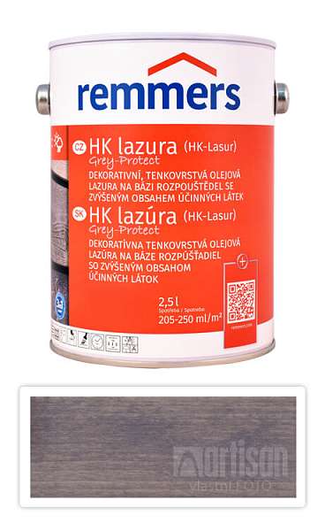 REMMERS HK lazura Grey Protect - ochranná lazura na dřevo pro exteriér 2.5 l Erzgrau FT 46215