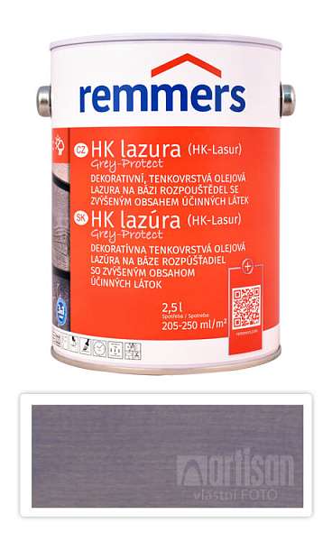 REMMERS HK lazura Grey Protect - ochranná lazura na dřevo pro exteriér 2.5 l Fenstergrau FT 20931