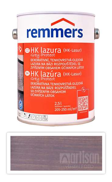 REMMERS HK lazura Grey Protect - ochranná lazura na dřevo pro exteriér 2.5 l Toskanagrau FT 20925