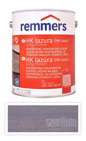 REMMERS HK lazura Grey Protect - ochranná lazura na dřevo pro exteriér 5 l Wassergrau FT 20924