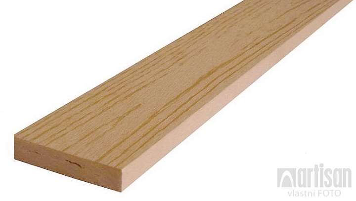 WPC dřevoplastové plotovky Dřevoplus Standard rovné 15x70x1500 - Dub