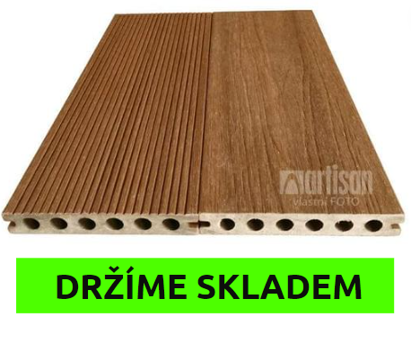 WPC dřevoplastová terasová prkna Dřevoplus Profi 23x138x4000, Teak