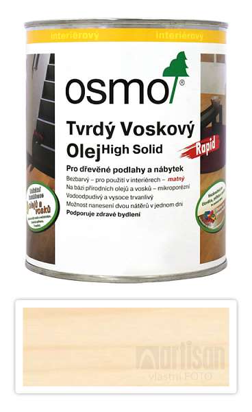 OSMO Tvrdý voskový olej Rapid pro interiéry 0.75 l Bílý 3240