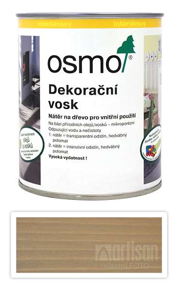 OSMO Dekorační vosk intenzivní odstíny 0.75 l Šedobéžový 3132