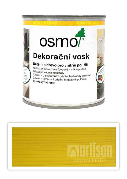OSMO Dekorační vosk intenzivní odstíny 0.375 l Žlutý 3105