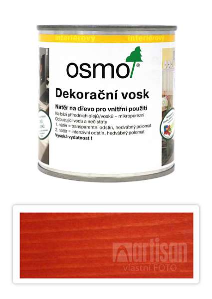 OSMO Dekorační vosk intenzivní odstíny 0.375 l Červený 3104 