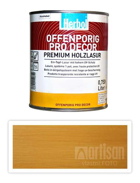HERBOL Offenporig Pro Decor - univerzální lazura na dřevo 0.75 l Buk 1300