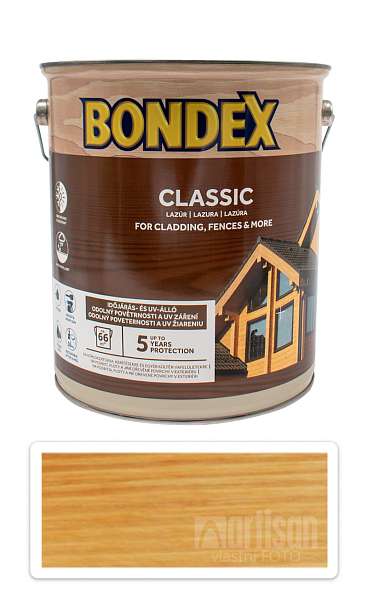 BONDEX Classic - matná tenkovrstvá syntetická lazura 5 l Oregonská pinie