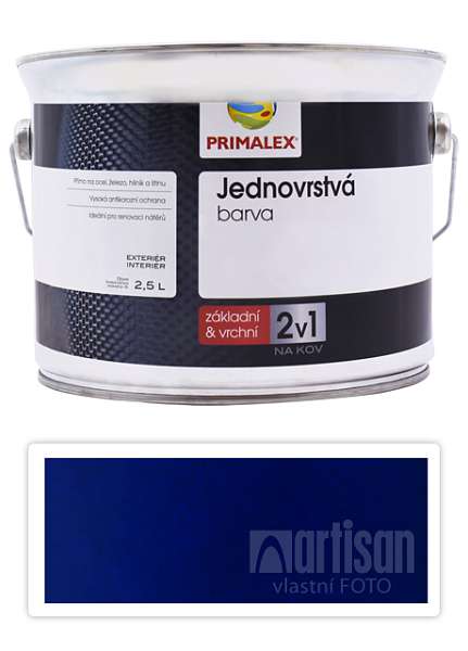 PRIMALEX 2v1 - syntetická antikorozní barva na kov 2.5 l Modrá 