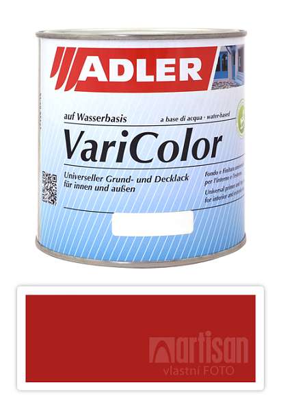 ADLER Varicolor - vodou ředitelná krycí barva univerzál 0.75 l Feuerrot / Ohnivě červená  RAL 3000