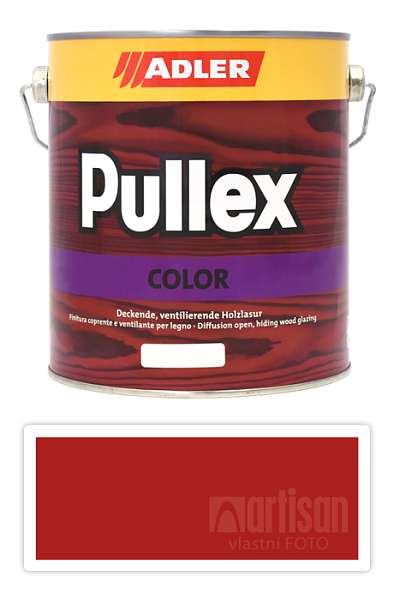 ADLER Pullex Color - krycí barva na dřevo 2.5 l Feuerrot / Ohnivě červená  RAL 3000