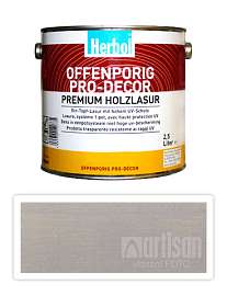 HERBOL Offenporig Pro Decor - univerzální lazura na dřevo 2.5 l Světle šedá