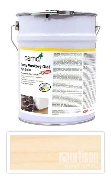 OSMO Tvrdý voskový olej barevný pro interiéry 10 l Bílý 3040