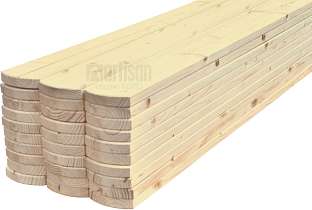 Plotovky dřevěné půlkulaté, severský smrk balené 18x95x1200 - 25 ks, kvalita AB