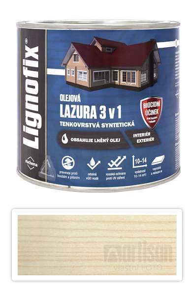Lignofix LAZURA 3v1 - olejová lazura s biocidem 2.2 l Bílá