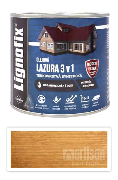 Lignofix LAZURA 3v1 - olejová lazura s biocidem 2.2 l Dub