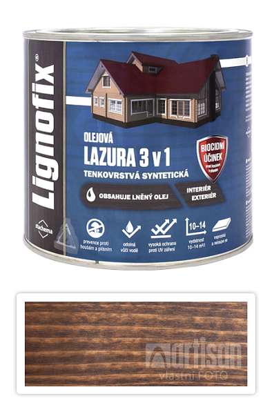 Lignofix LAZURA 3v1 - olejová lazura s biocidem 2.2 l Wenge
