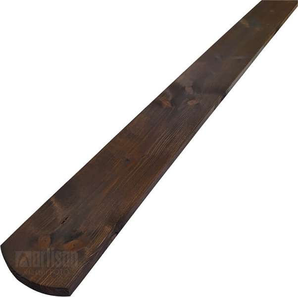Plotovky dřevěné půlkulaté, severský smrk, barvené - odstín palisandr 18x95x1000, kvalita AB