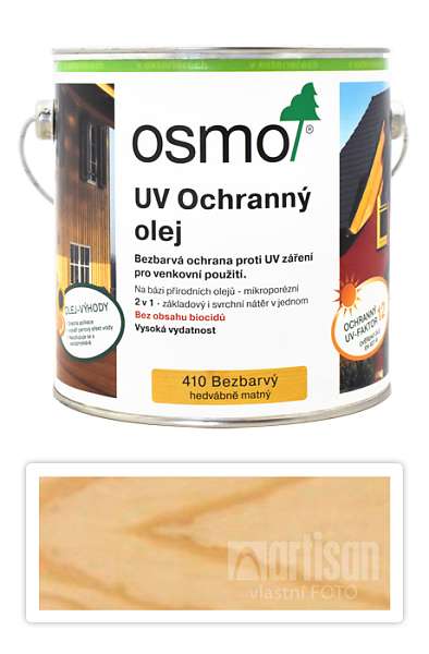 OSMO UV Olej Extra pro interiéry i exteriéry 2.5 l Bezbarvý 410