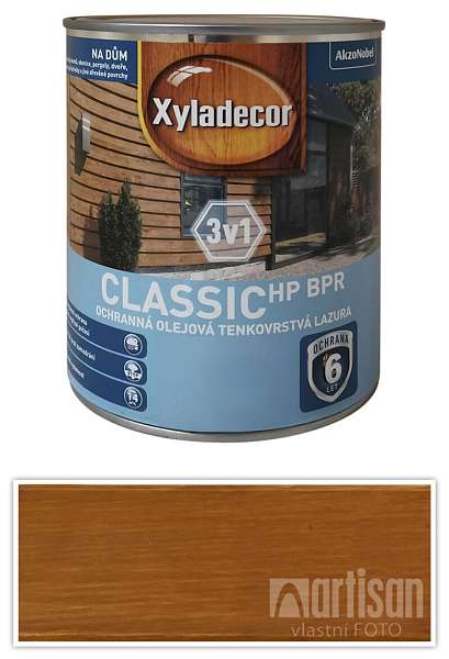 XYLADECOR Classic HP BPR 3v1 - ochranná olejová tenkovrstvá lazura na dřevo 0.75 l Antická pinie