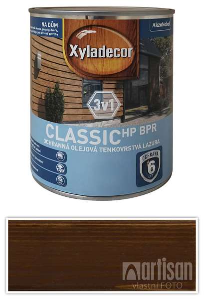 XYLADECOR Classic HP BPR 3v1 - ochranná olejová tenkovrstvá lazura na dřevo 0.75 l Ořech