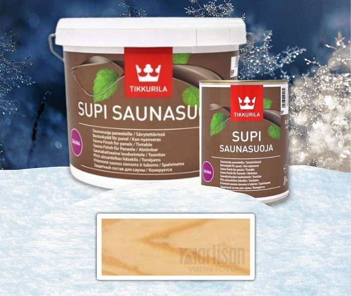 TIKKURILA sada - Supi Sauna Finish - akrylátový lak do sauny 2.7 l Bezbarvý + 0.9 l ZDARMA