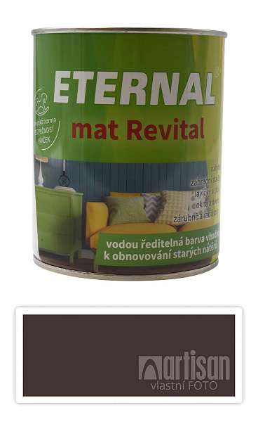 ETERNAL mat Revital - univerzální vodou ředitelná akrylátová barva 0.7 l Tmavě hnědá RAL 8017