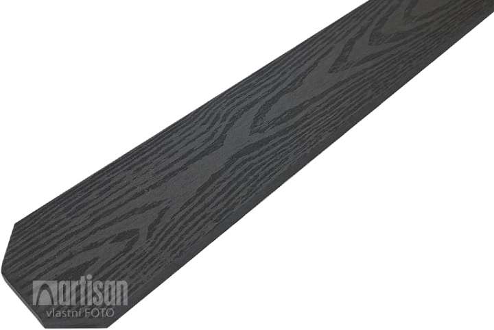 WPC dřevoplastové plotovky tříhranné LamboDeck 13x90x1200 - Dark Grey
