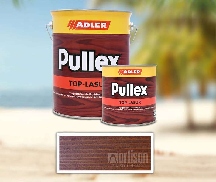 ADLER sada - Pullex Top Lasur - tenkovrstvá lazura pro exteriéry 4.5 l Ořech 50555 + 0.75 l ZDARMA