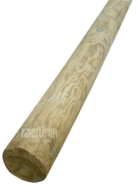 Kulatina frézovaná borovice, průměr 120, délka 2500mm, tlakově impregnovaná zeleně