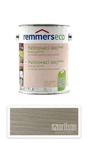 REMMERS Patinovací olej ECO - vodou ředitelný terasový olej 2.5 l Stříbřitě šedý