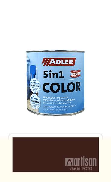 ADLER 5in1 Color - univerzální vodou ředitelná barva 0.75 l Mahagonibraun/Mahagonová hnědá RAL 8016