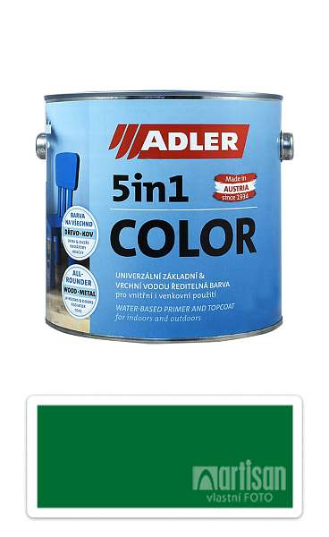 ADLER 5in1 Color - univerzální vodou ředitelná barva 2.5 l Türkisgrün / Tyrkysová zelená RAL 6016