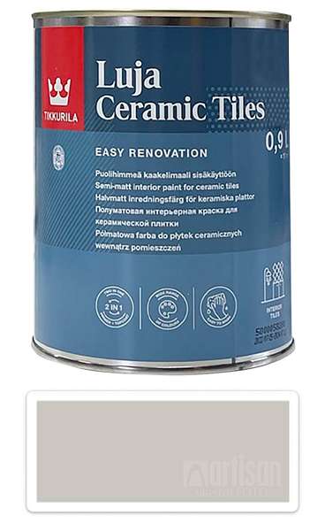 TIKKURILA Luja Ceramic Tiles - barva na keramické obklady 0.9 l Seidengrau / Hedvábná šedá RAL 7044